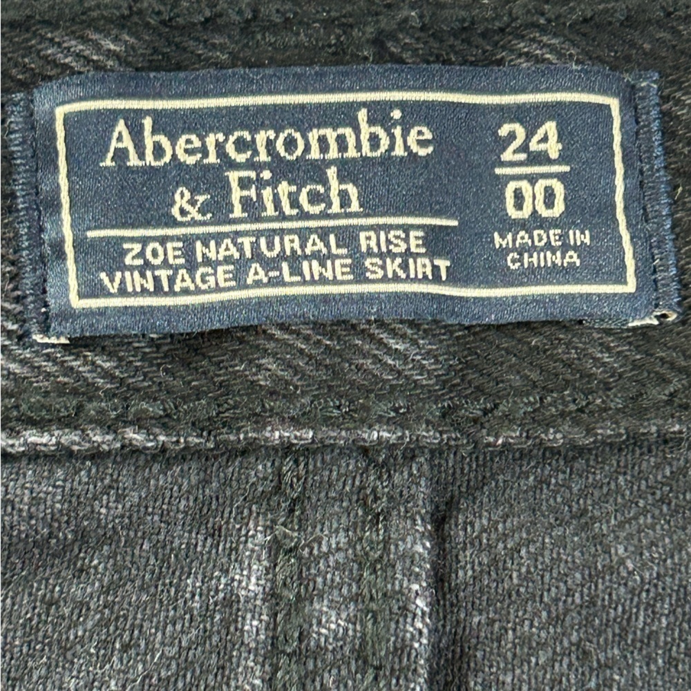 Abercrombie & Fitch grunge steampunk raw hem black denim full zip skirt NWT 24 - Picture 9 of 11